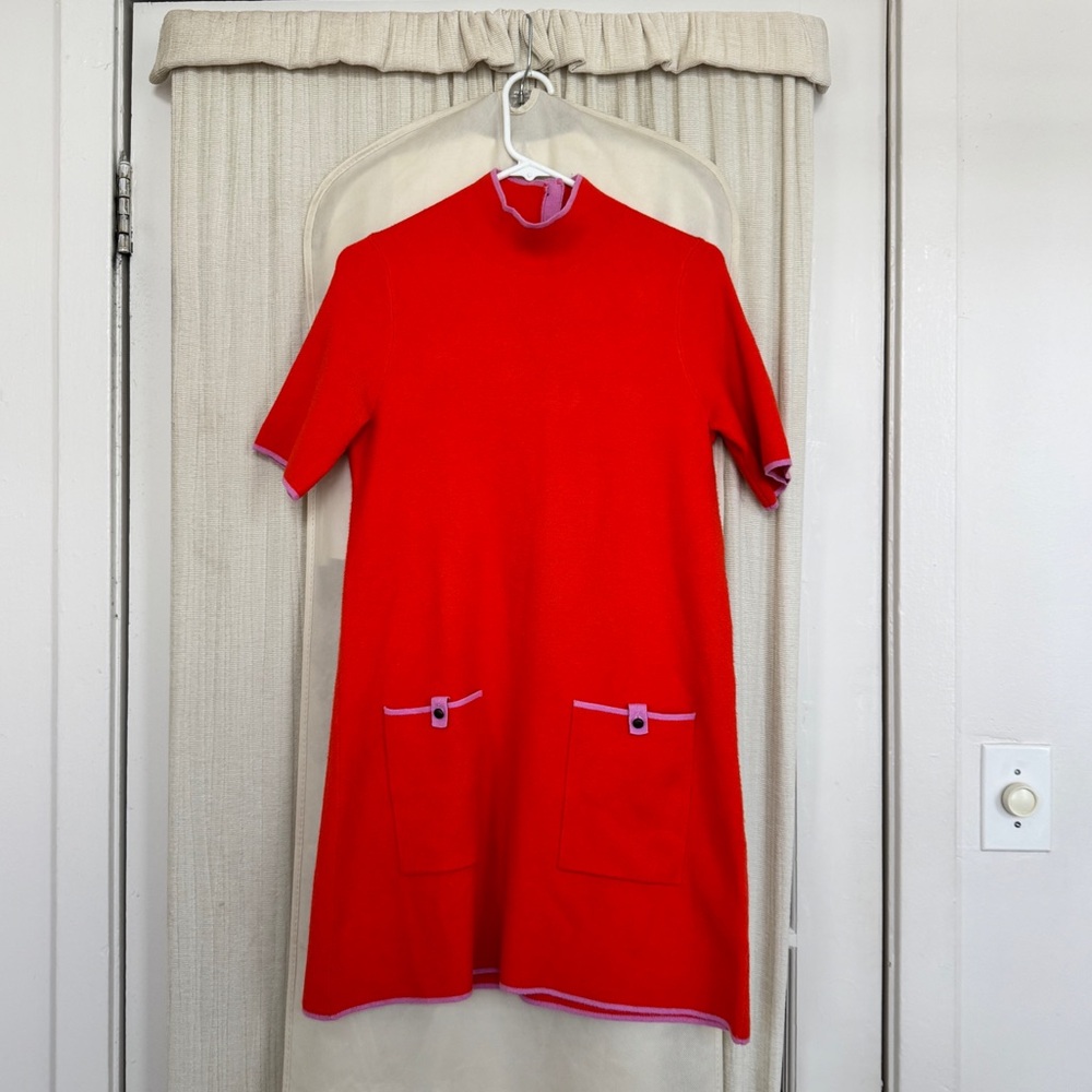 Anthropologie Orange Mock Neck Sweater Dress